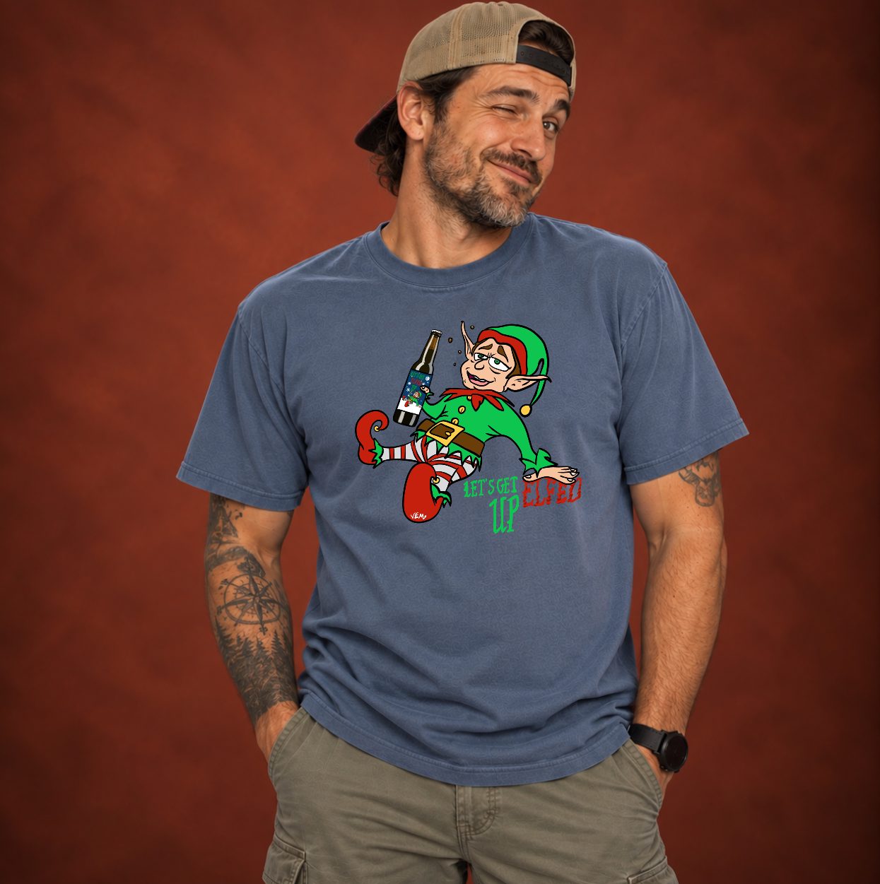 Elfed Up — Gray Blue, worn by a model