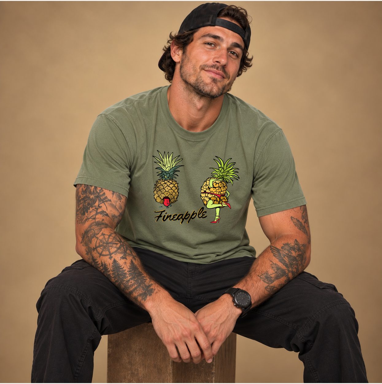 Fineapple — Pale Olive Green, worn by a model