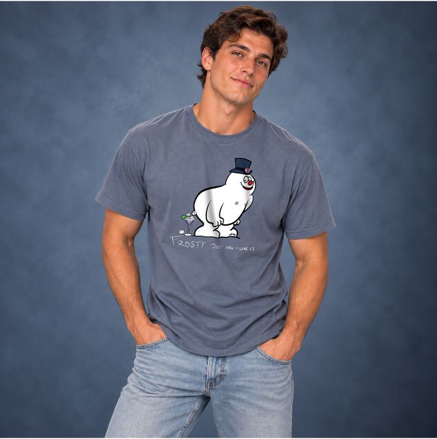 Frosty — Gray Blue, worn by a model