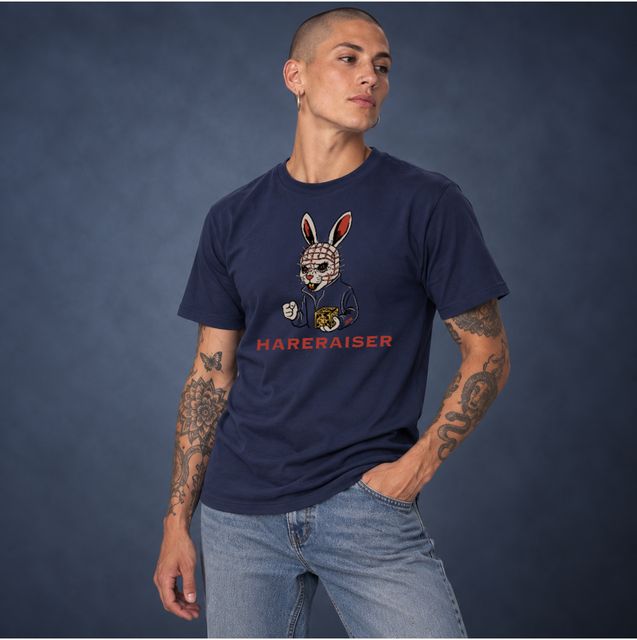 Hareraiser — Navy, worn by a model