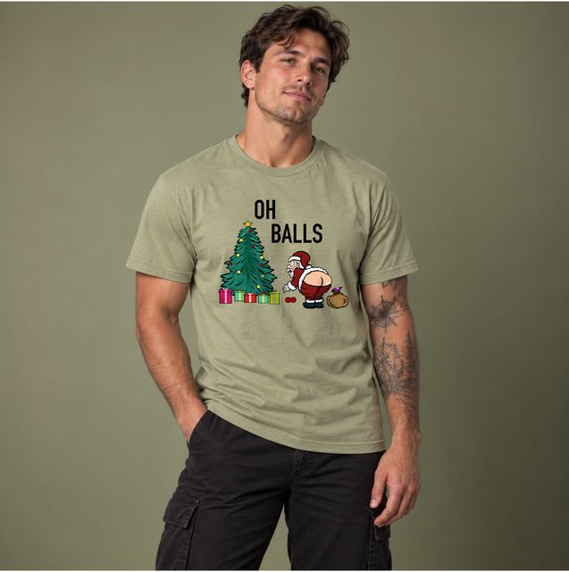 Oh Balls — Pale Olive Green, worn by a model
