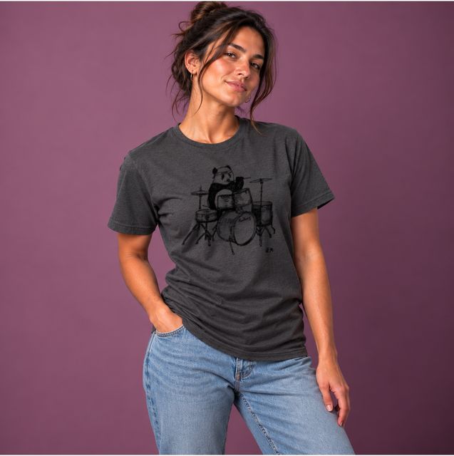 Panda in a Banda — Charcoal, worn by a model