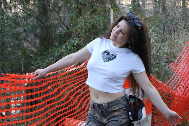 Panda Love — White, worn by a model