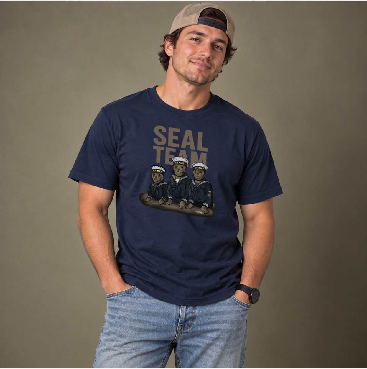 Seal Team — Navy, worn by a model