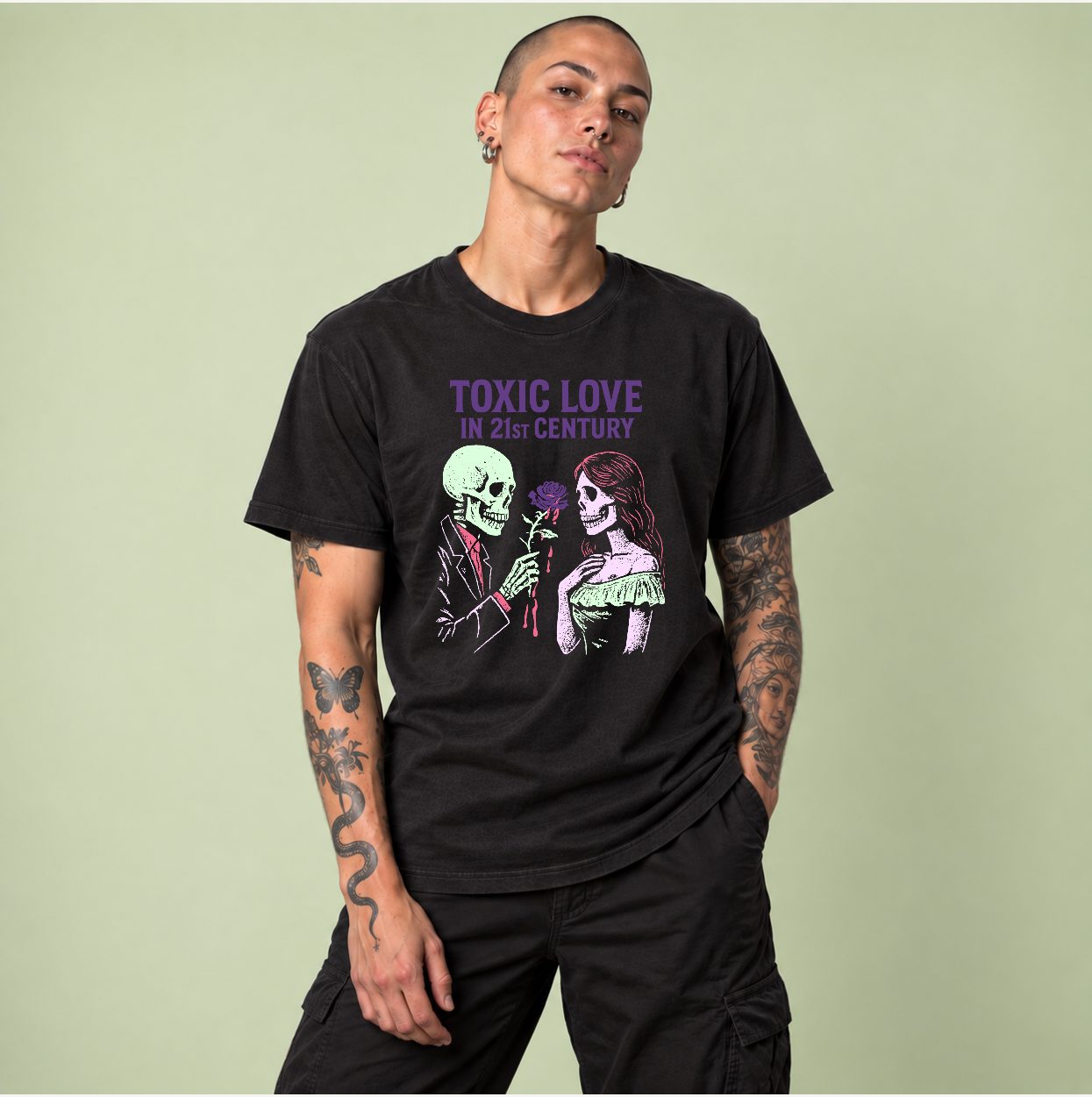 Toxic Love — Vintage Black, worn by a model
